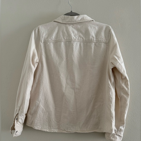 Sezane Servanne button down shirt, mottled ecru, size 8/40 - Picture 3 of 4